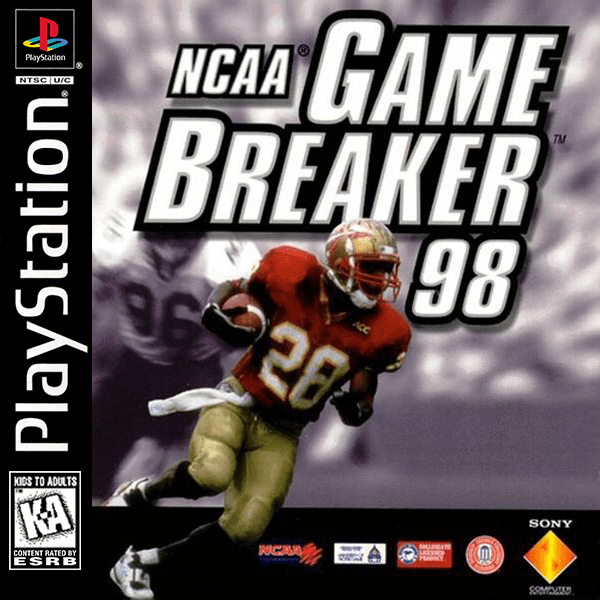 NCAA GameBreaker '98 box art for Playstation